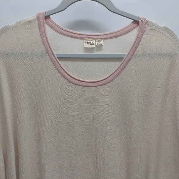 NWT Cloth By Design Cream Pink Cotton Oversized Multi-Wear-Ways Sweater Size XL - Picture 2 of 6